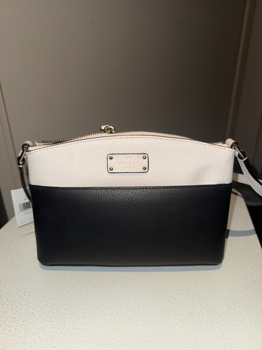 kate spade Two-Tone Black and Cream Dome Shoulder Bag- new with tags